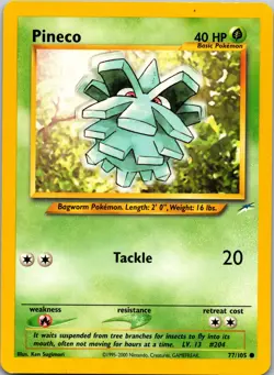 Pineco 077/105 Neo Destiny Pokemon TCG LP / NM - Image 1