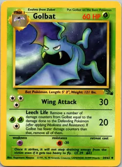 Golbat 34/62 Fossil NM Pokemon TCG - Image 1