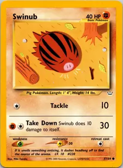 Swinub 57/64 Neo Revelation LP Pokemon TCG - Image 1