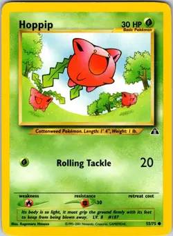 Hoppip 55/75 Neo Discovery Pokemon NM Unlimited - Image 1