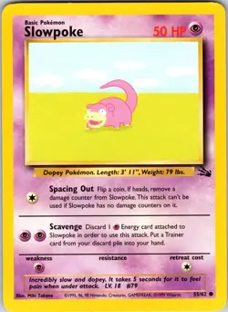 Slowpoke 55/62 Fossil Pokemon NM Unlimited - Image 1