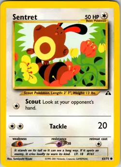 Sentret 63/75 Neo Discovery Pokemon NM Unlimited - Image 1