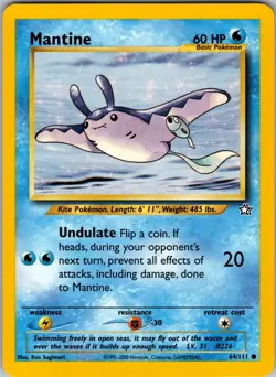 Mantine 064/111 Neo Genesis Pokemon TCG NM - Image 1