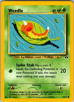 Weedle 70/75 Neo Discovery Pokemon TCG NM - Image 1
