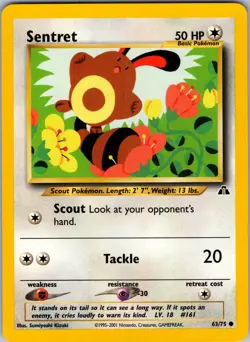 Sentret 63/75 Neo Discovery Pokemon TCG NM - Image 1