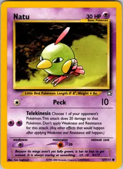 Natu 067/111 Neo Genesis Pokemon TCG LP - Image 1