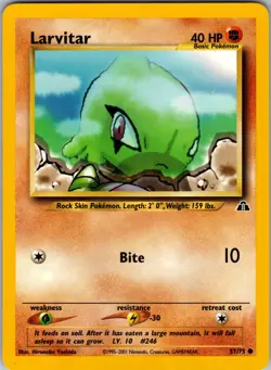 Larvitar 57/75 Neo Discovery Pokemon TCG NM - Image 1
