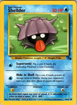 Shellder 54/62 Fossil Pokemon NM Unlimited - Image 1