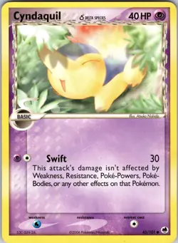 Cyndaquil (Delta Species) 45/101 Dragon Frontiers Pokemon TCG LP - Image 1