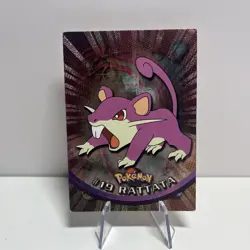 Rattata #19 LP Pokemon Topps Silver Holo Card Black Logo TV Animation Edition - Image 1