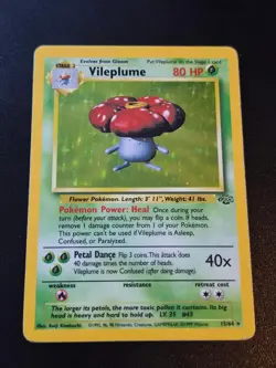 Vileplume 15/64 Unlimited Holo Rare Jungle Pokemon MP - Image 1