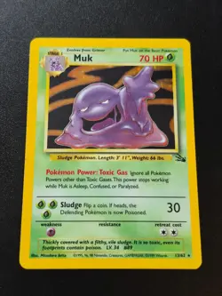 Muk 13/62 Unlimited Holo Rare Fossil Pokemon MP - Image 1