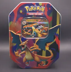 NEW! Pokemon TCG Mega Charizard Y ex Tin 4 Booster Packs Sealed - Image 1