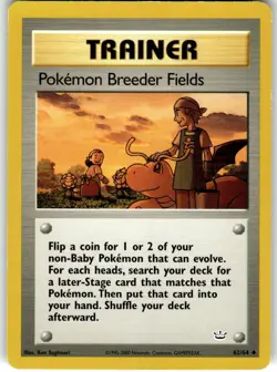 Pokemon Breeder Fields Unlimited Uncommon Neo Revelation 62/64 LP - Image 1