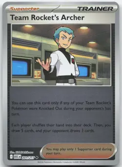 Team Rocket's Archer 201/217 Uncommon Ascended Heroes Pokemon Reverse Holo NM - Image 1