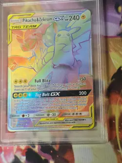 Pokemon PSA 8 NM-MT Pikachu & Zekrom GX 184/181 Team Up Secret Holo 2019 S#5496 - Image 4