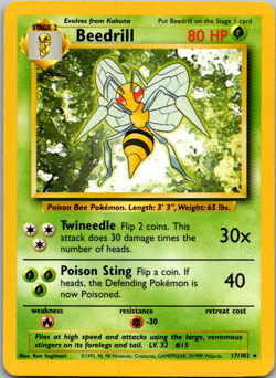 Beedrill - 17/102 - Pokemon Base Set Unlimited Rare - Image 1