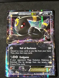 Umbreon EX 55/124 - Fates Collide Rare EX Pokemon TCG Holo - LP + Yoshida art - Image 1