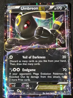 Umbreon EX 55/124 - Fates Collide Rare EX Pokemon TCG Holo - LP + Yoshida art - Image 2