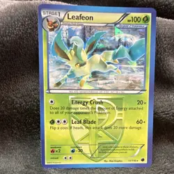 Pokemon TCG Leafeon 11/116 Plasma Freeze Team Plasma Holo Rare Eng 2013 - Image 1