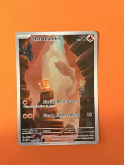 Pokemon TCG Charmander Illustration Rare Card S&V-151 168/165 - Image 1