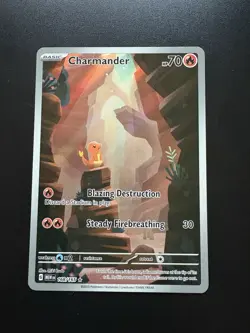 Pokemon TCG Charmander Illustration English Rare Card S&V-151 168/165 - Image 1