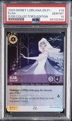 2023 DISNEY LORCANA EN P1-PROMO #19 ELSA - GLOVES OFF PSA 10 - Image 1