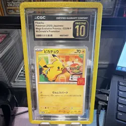 Pokemon Pikachu 020/M-P Mega Evolution Promos 2025 CGC 10 Promo McDonald's JP - Image 1
