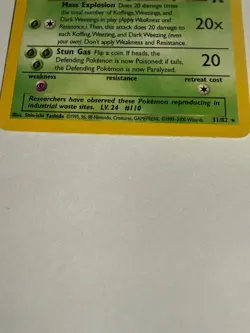 Dark Weezing 31/82 Pokemon Team Rocket 2000 Non-Holo Rare Unlimited WOTC - Image 4