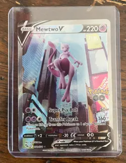 2022 Pokemon GO Mewtwo V 072/078 Alternate Full Art Ultra Rare Holo NM - Image 1