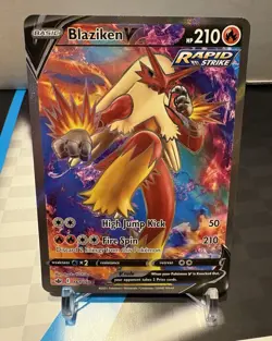 Pokemon TCG Blaziken V Rapid Strike Full Art 161/198 Chilling Reign Holo ENG NM - Image 1