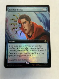 MTG Spider-Man Spider-Sense 0284 Extended Art Foil Buy-a-Box Promo NEW - Image 1