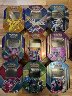 Pokemon EMPTY Mewtwo, Charizard Pikachu & Various Tin Lot Of 10 - Image 2