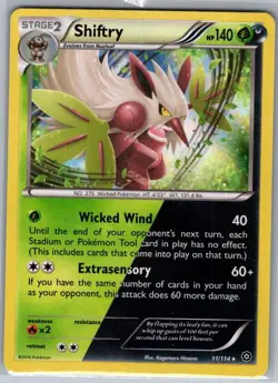 Shiftry 11/114 Holo XY - Steam Siege - Pokemon Card - NM - Image 1
