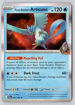 Team Rocket's Articuno 051/182 Rare Destined Rivals Holo Near Mint - Image 1