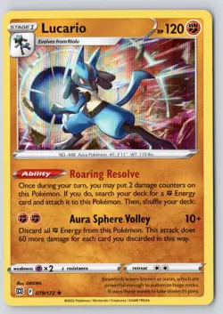Lucario 079/172 Rare Brilliant Stars Holo Near Mint - Image 1