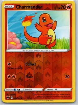 Charmander 023/185 Common Vivid Voltage Pokemon Reverse Holo Near Mint - Image 1
