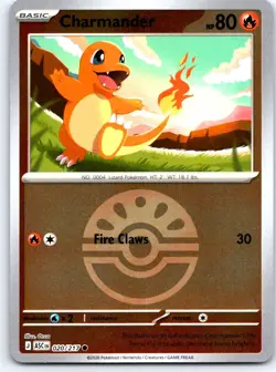 Charmander (Friend Ball) 020/217 Holo Ascended Heroes Pokemon Reverse Holo NM - Image 1