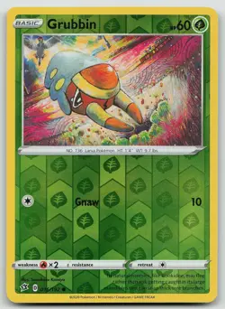 Pokemon Grubbin 016/192 Rebel Clash Common Reverse Holo NM - Image 1