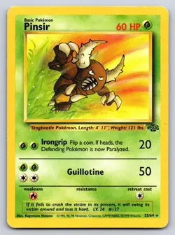 PINSIR 25/64 RARE JUNGLE POKEMON UNLIMITED HP - Image 1