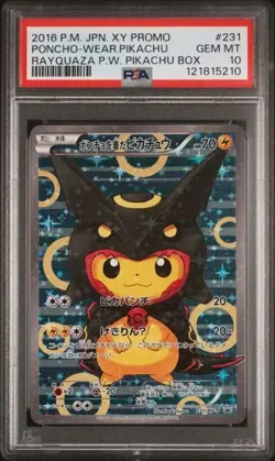 2016 POKEMON JAPANESE XY PROMO #231 PONCHO-WEAR.PIKACHU RAYQUAZA P.W. PIKACHU - Image 1