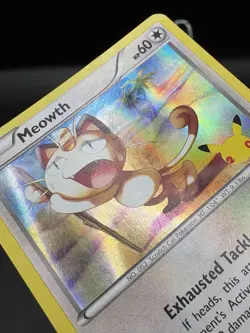 Pokemon TCG Meowth 53/83 Generations 20th Anniversary Promo Holo Card MP - Image 4