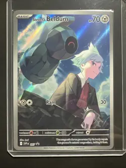 Pokemon TCG Steven’s Beldum 207 Promo Illustration Rare Destined Rivals NM - Image 1