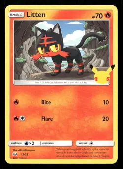 Litten 015/025 McDonald's 25th Anniversary Promos NM/M Pokemon - Image 1