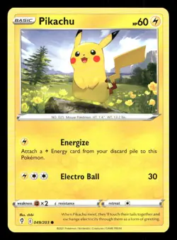 Pikachu 049/203 Evolving Skies NM/M Pokemon - Image 1