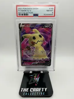 2021 Pokemon SWSH Battle Styles - #148 Full Art Mimikyu V Holo - PSA 8 - Image 1