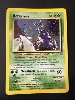 ❗ Heracross 6/111 Neo Genesis Holo Swirl Vintage Pokemon Card TCG 🔥📈❗ - Image 1