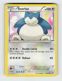 Snorlax 109/149 Uncommon Boundaries Crossed Pokemon 2012 Moderately Played - Image 1