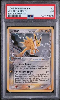 2005 POKEMON EX DELTA SPECIES #7 JOLTEON-HOLO PSA 7 - Image 1