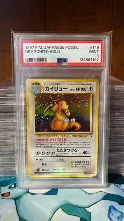 Pokemon Dragonite Holo Japanese Fossil PSA 9 - Image 3